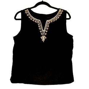 Scarlett Black Embellished Sleeveless Top | 13/14
